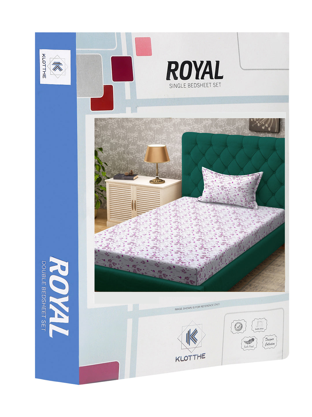 Klotthe White Floral 300 TC Cotton Blend Single Bedsheet Set in Book Fold Packing