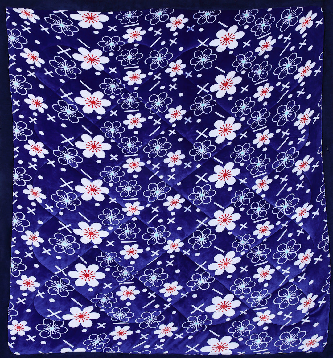 Klotthe Blue Floral Printed 800 GSM Heavy Winter Double Bed Quilt
