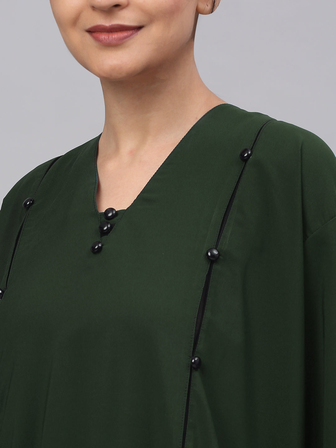 Klotthe Women Olive Embellished Burqa With Scarves