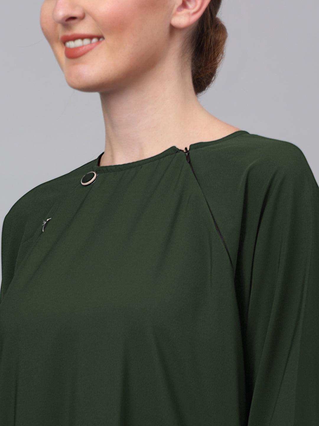 Klotthe Women Olive Embellished Burqa With Scarves