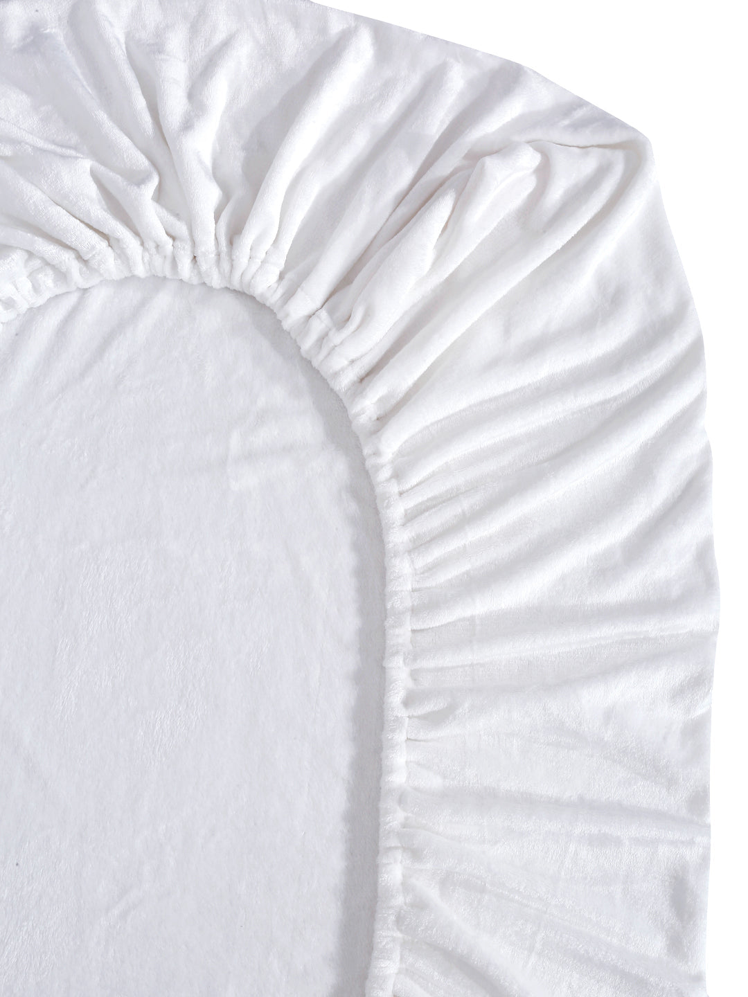 Klotthe White Solid Woolen Mild Winter Double King Bedding Set