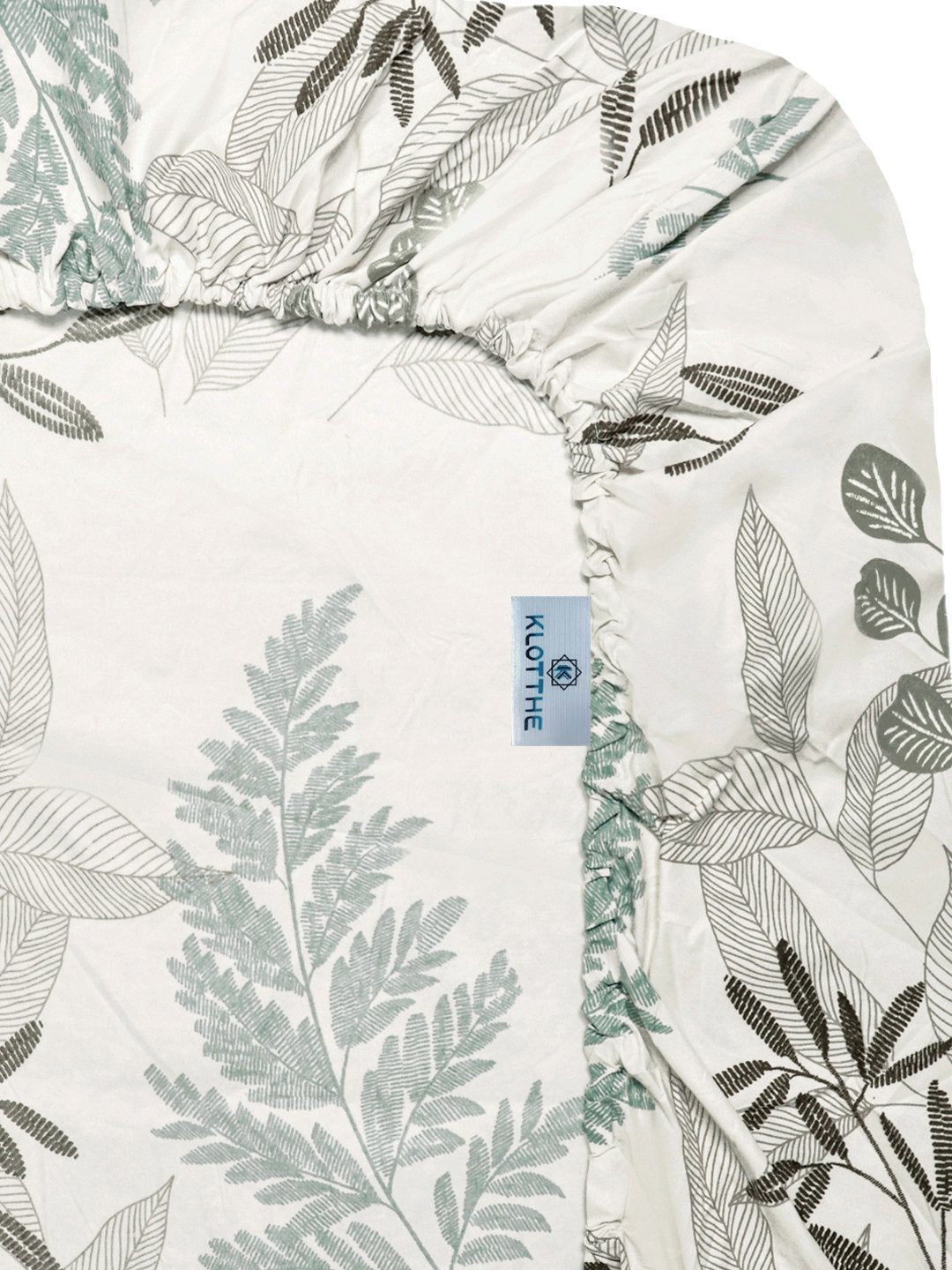 Cream Floral 300 TC Cotton Blend Fitted Double Bedsheet with 2 Pillow Covers