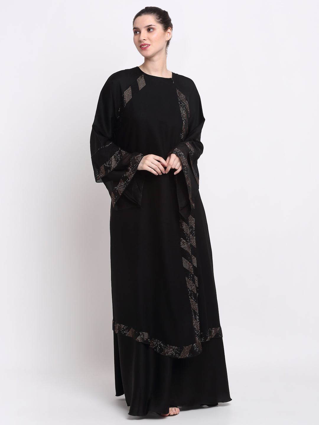 Klotthe Women Black Solid Burqa with Scarf