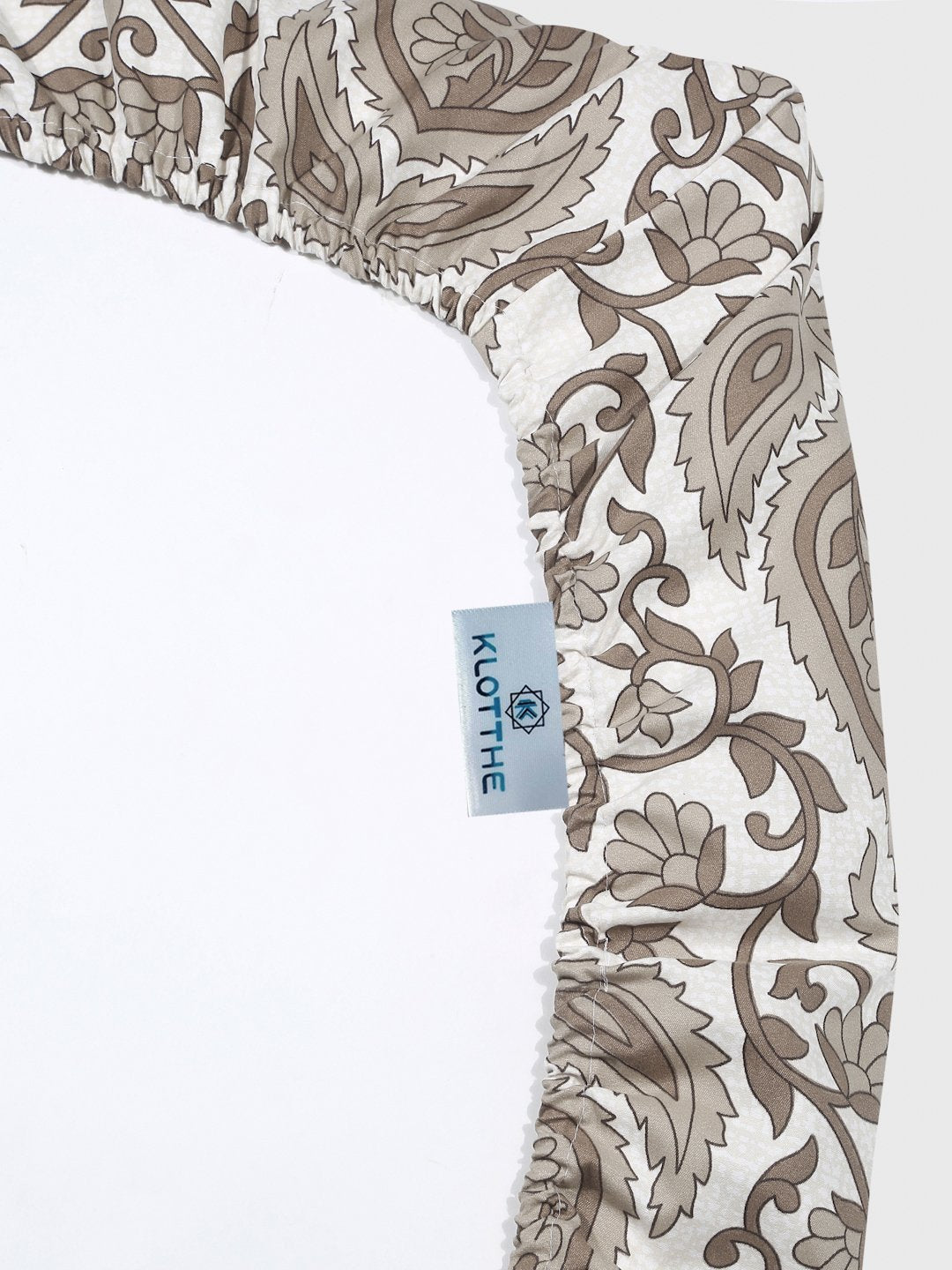 Begie Floral 300 TC Cotton Blend Fitted Double Bedsheet with 2 Pillow Covers