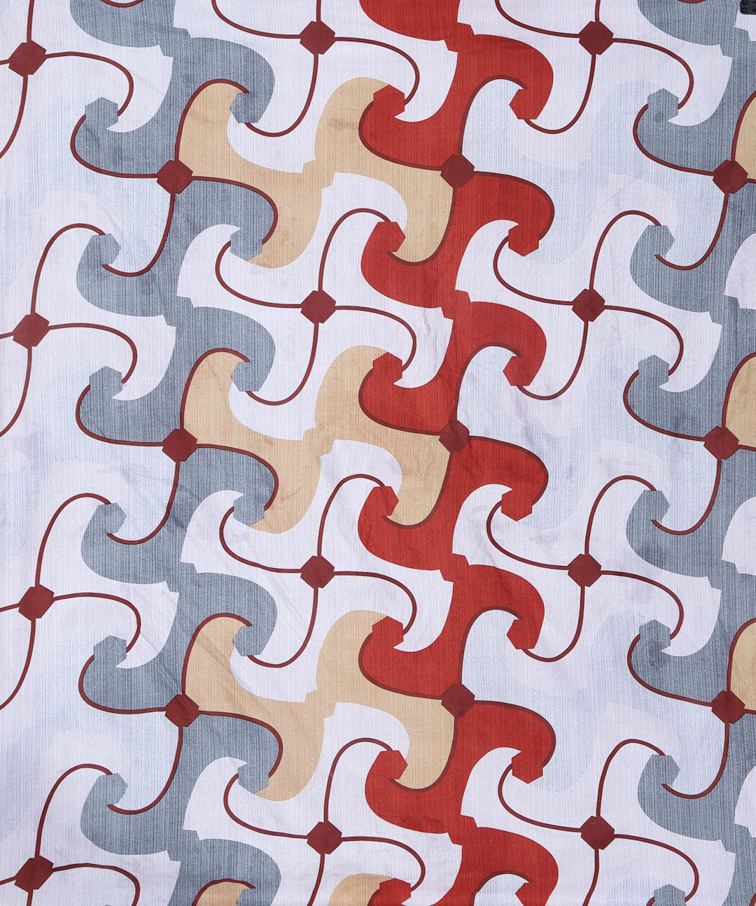 Klotthe Multi Abstract 300 TC Cotton Blend Elasticated Double Bedsheet with 2 Pillow Covers
