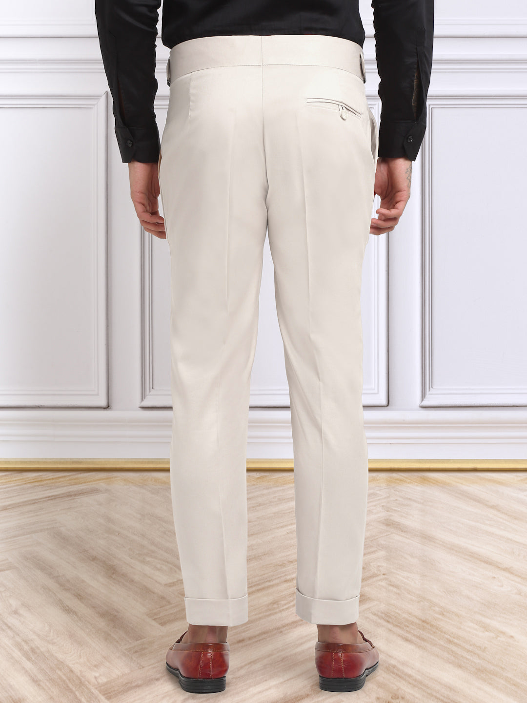 Italian Style Formal Gurkha Pant-Cream