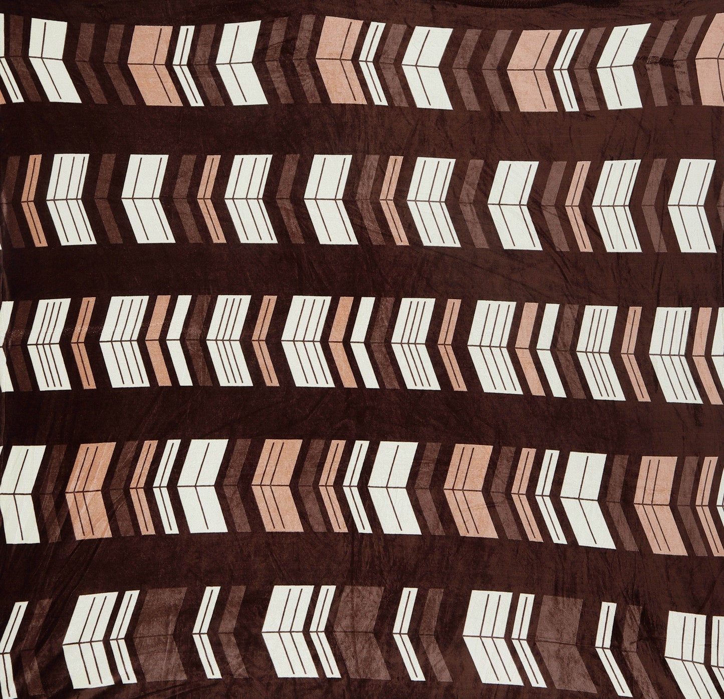 Klotthe Brown Printed Woolen Double Bed Sheet with 2 Pillow Covers