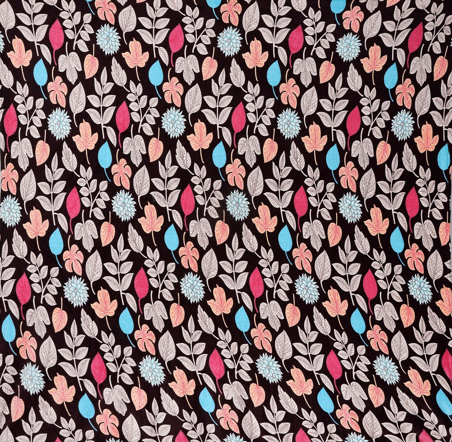 Klotthe Brown Printed Woolen Double Bed Sheet with 2 Pillow Covers