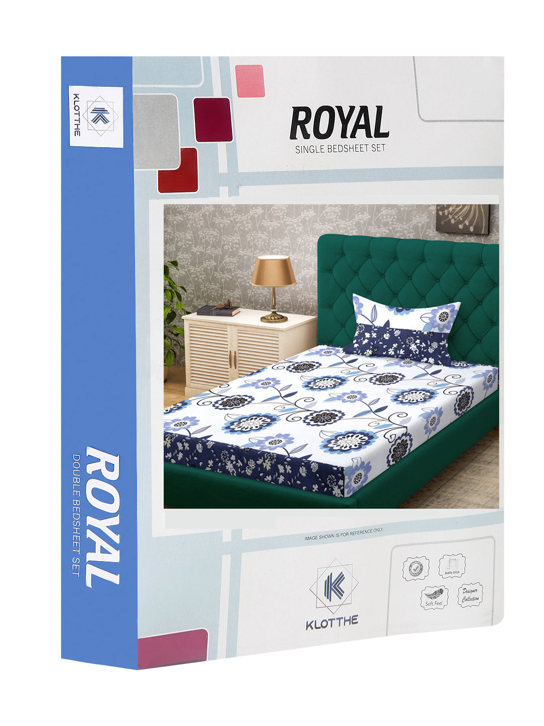 Klotthe White Floral 300 TC Cotton Blend Single Bedsheet Set in Book Fold Packing