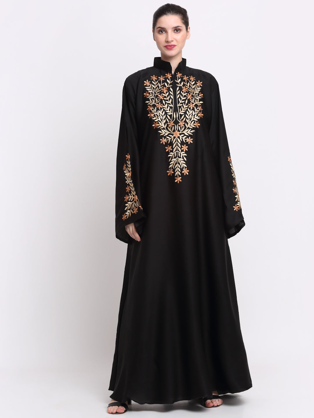 Klotthe Women Black Solid Burqa With Scarf