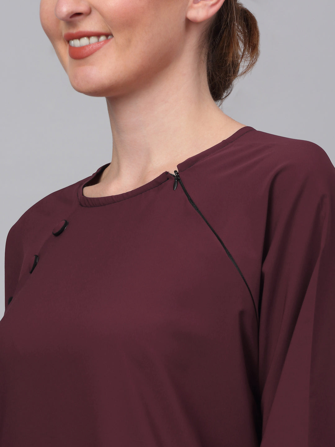 Klotthe Women Maroon Embellished Burqa With Scarves