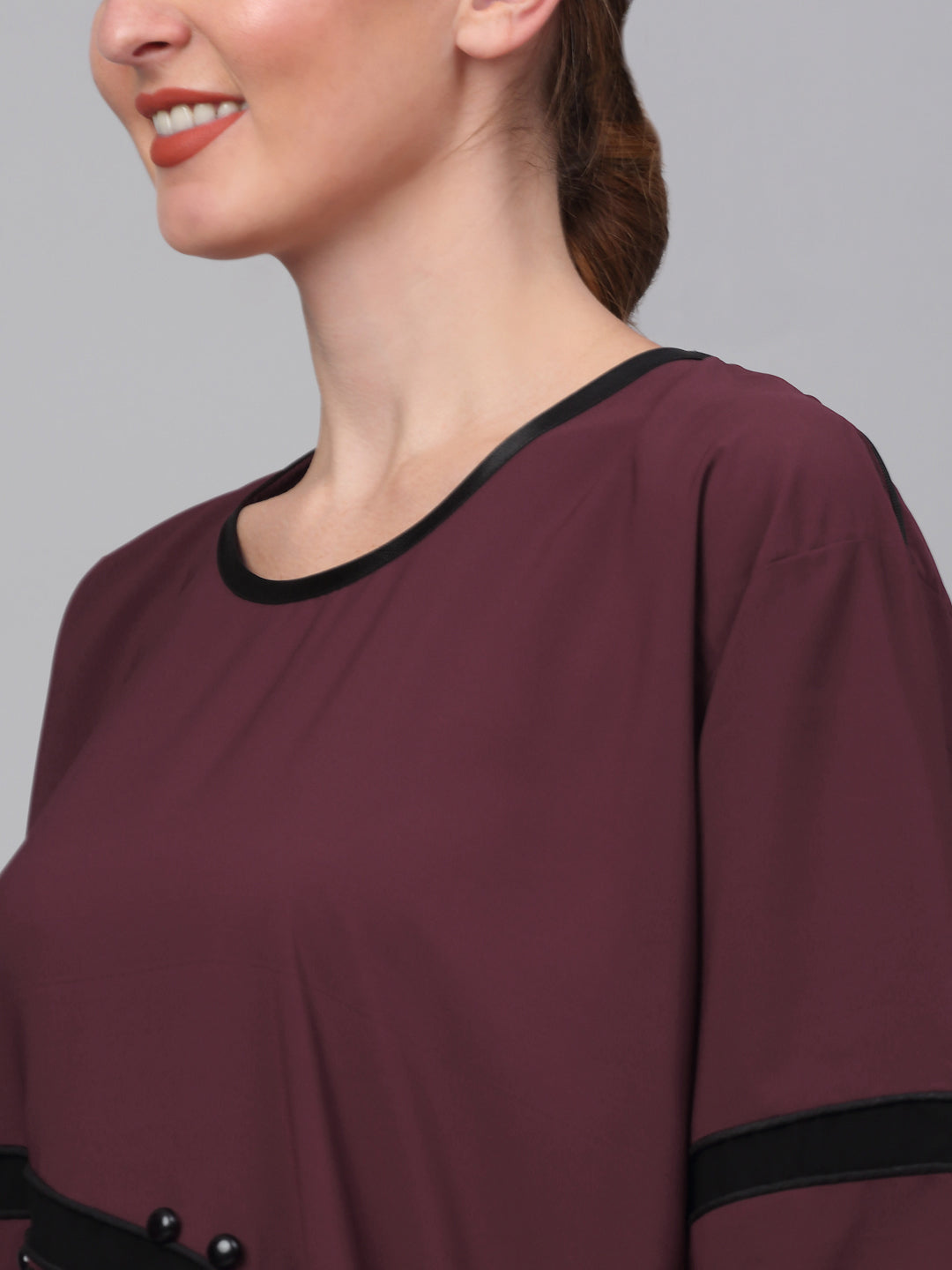 Klotthe Women Maroon Embellished Burqa With Scarves