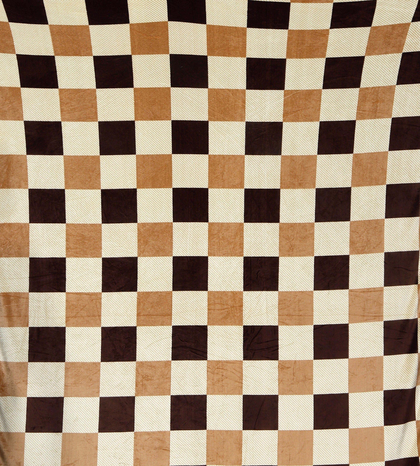 Klotthe Cream Geometric Woolen Fitted Double Bed Sheet with 2 Pillow Covers