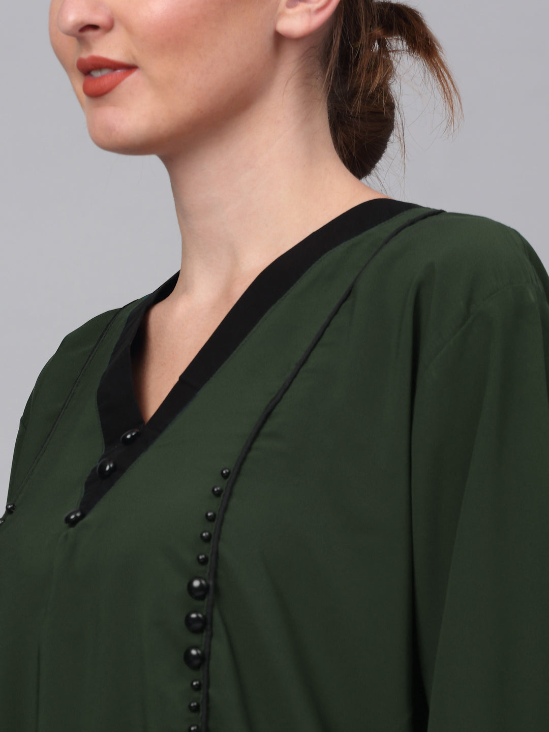 Klotthe Women Olive Embellished Burqa With Scarves