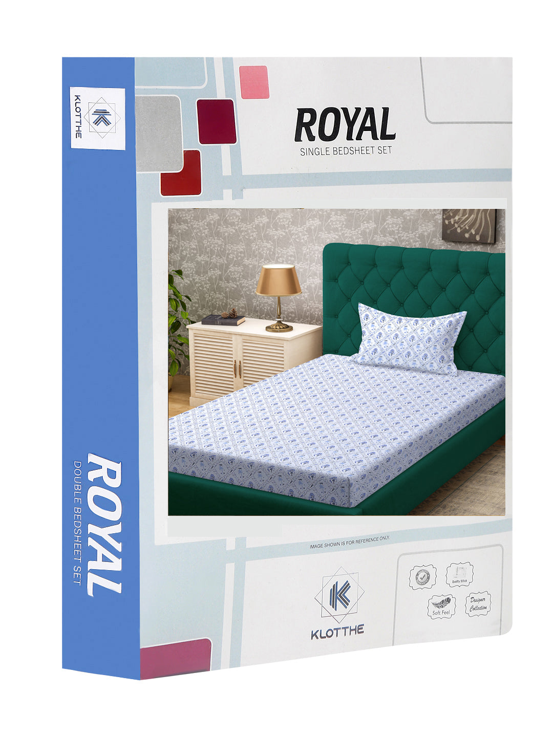 Klotthe White Floral 300 TC Cotton Blend Single Bedsheet Set in Book Fold Packing