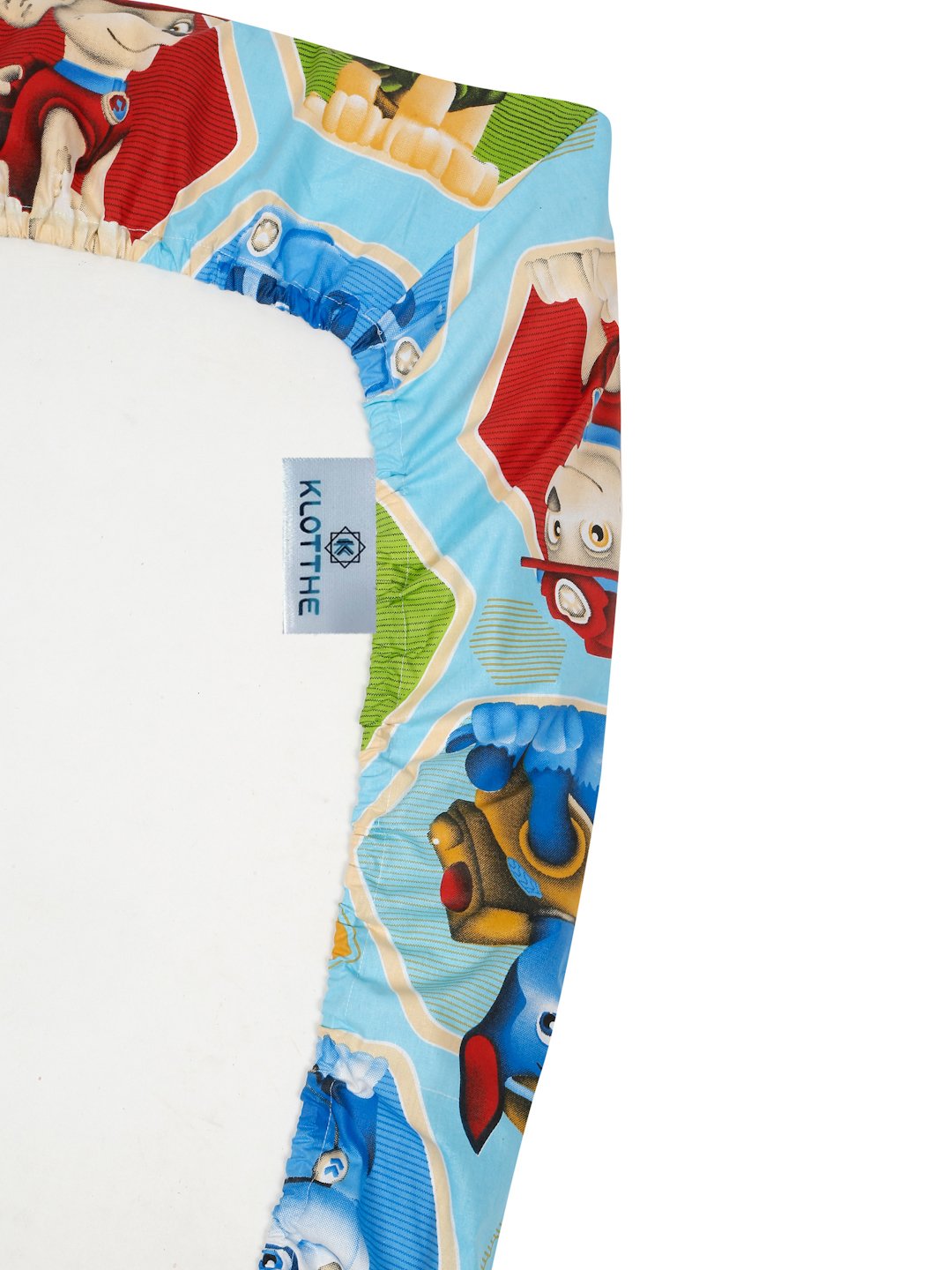 Blue Cartoon Characters 400 TC Pure Cotton Fitted Double Bedsheet with 2 Pillow Covers