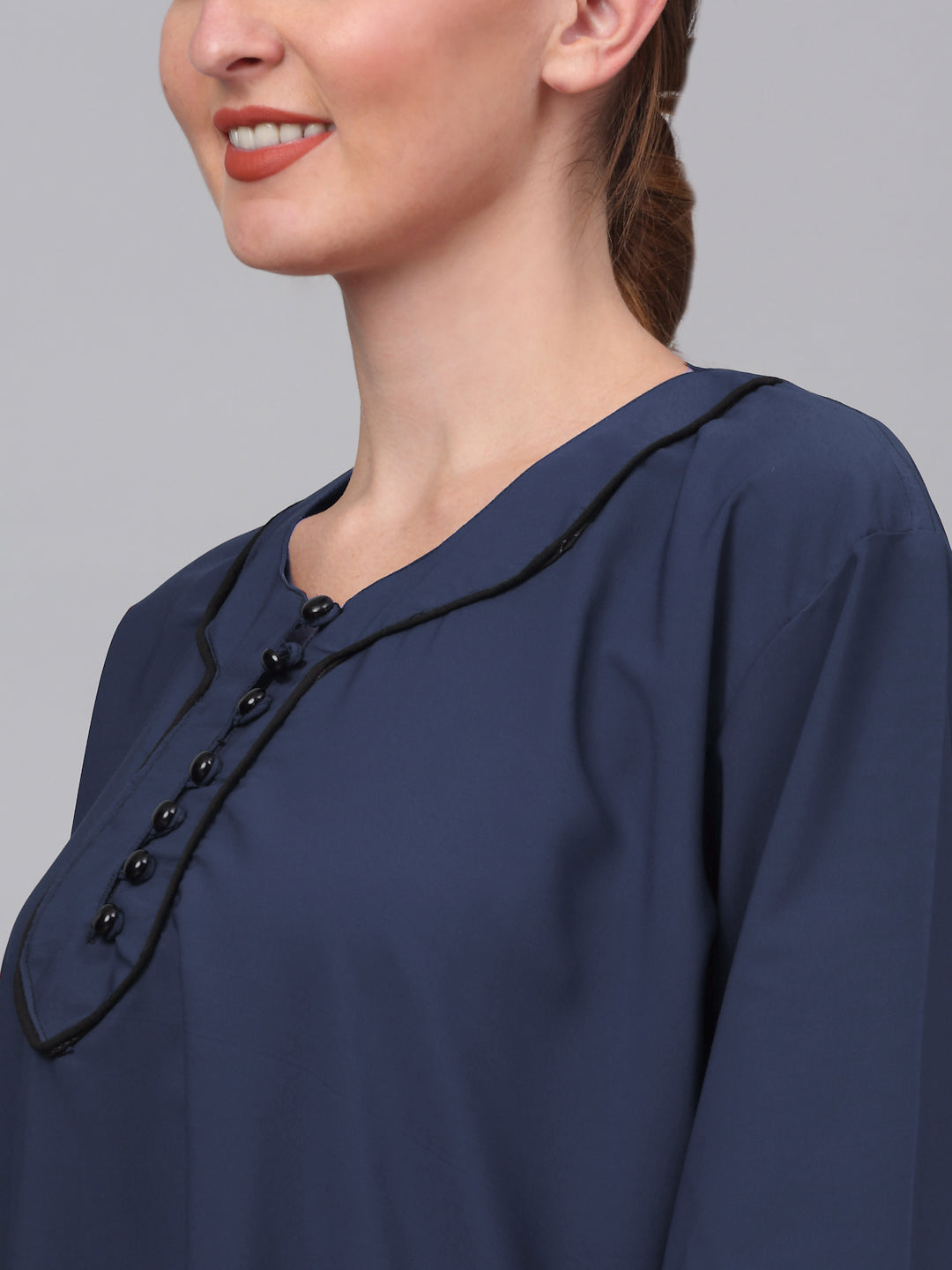 Klotthe Women Blue Embellished Burqa With Scarves