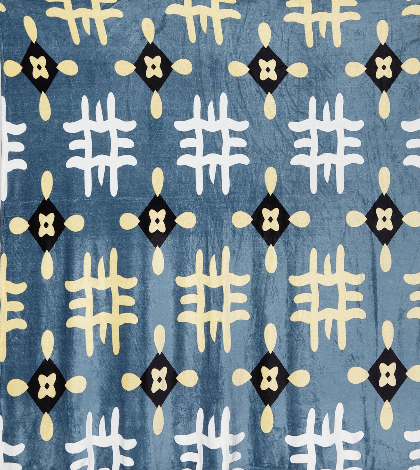 Klotthe Grey Printed Woolen Double Bed Sheet with 2 Pillow Covers