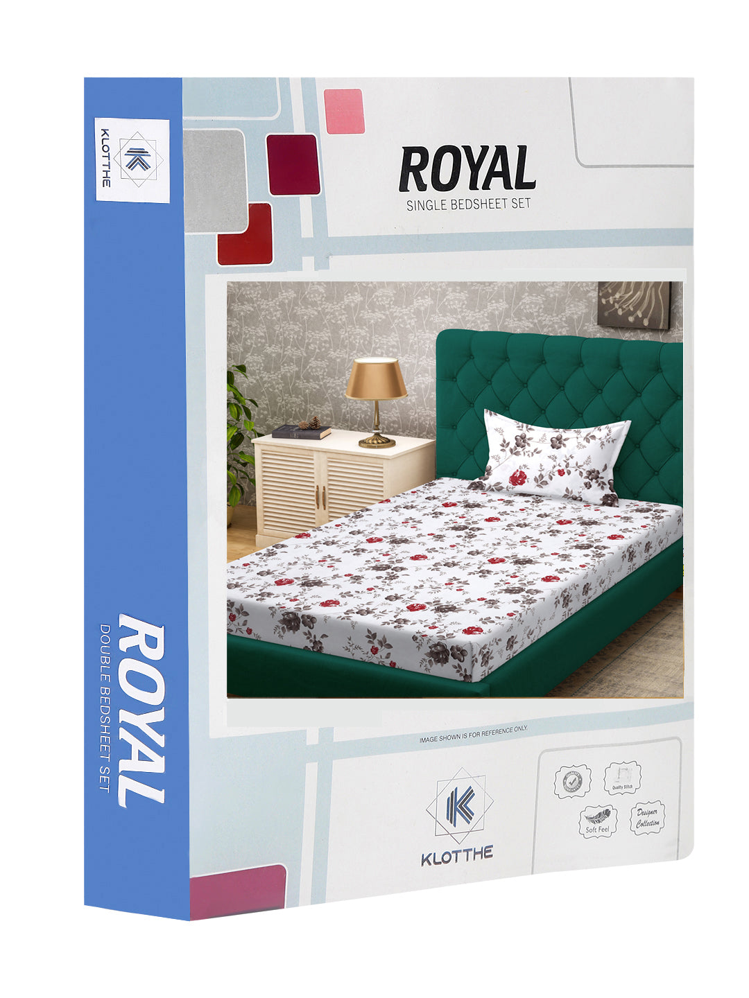 Klotthe White Floral 300 TC Cotton Blend Single Bedsheet Set in Book Fold Packing