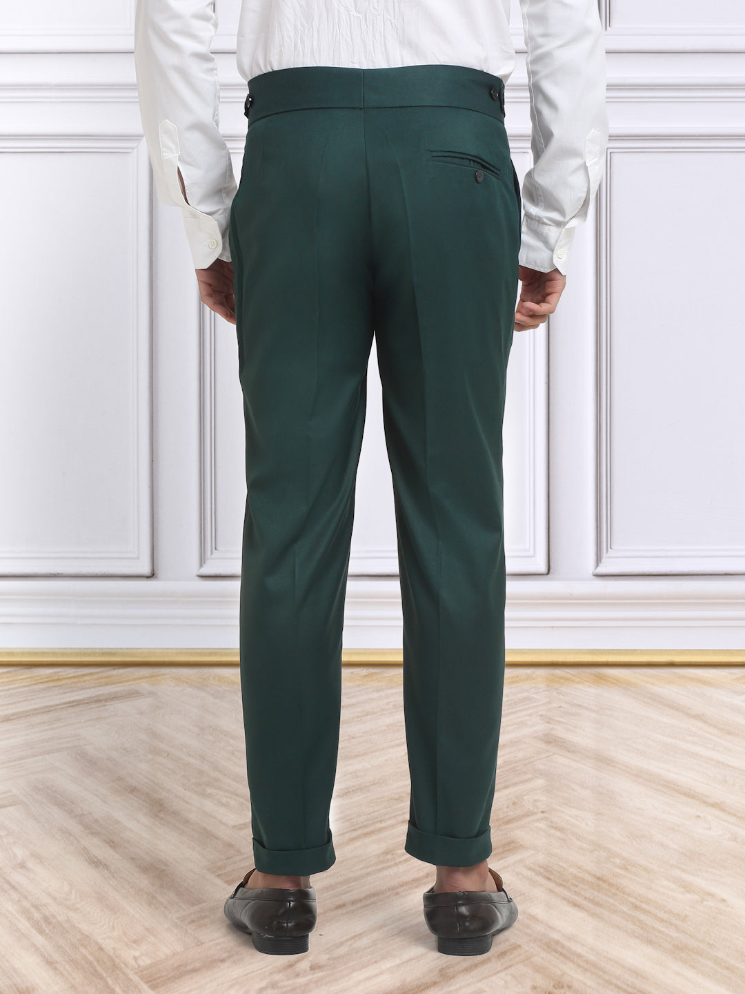 Italian Style Formal Gurkha Pant-BottleGreen