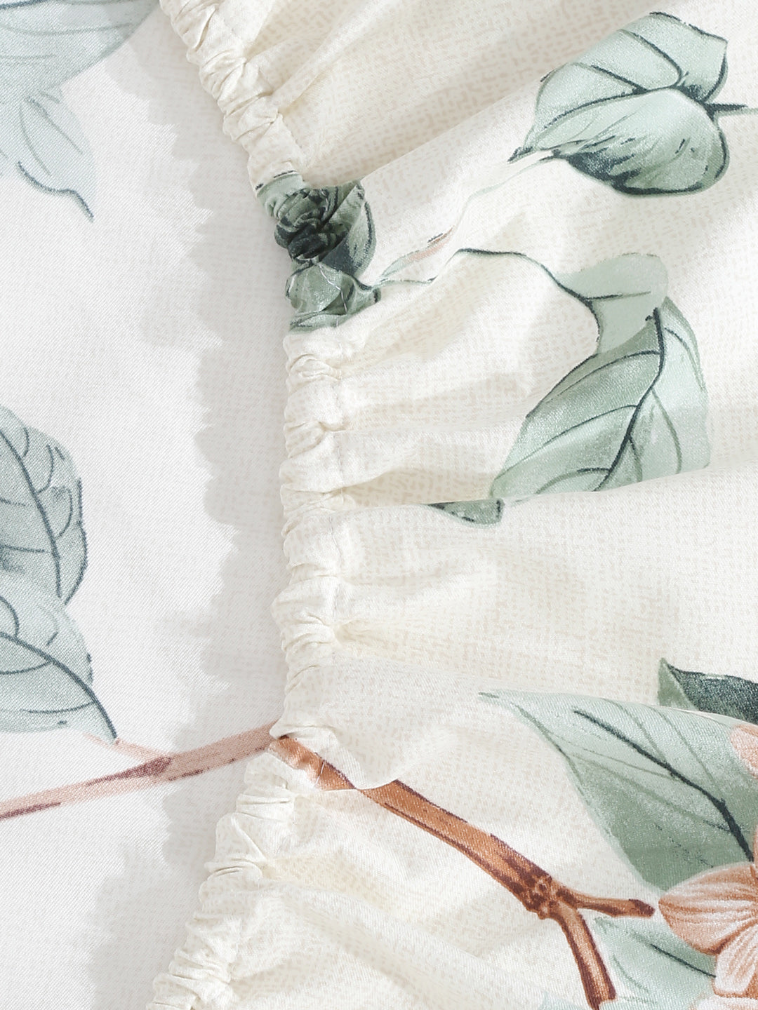 Klotthe Multi Floral 300 TC Cotton Blend Elasticated Double Bedsheet with 2 Pillow Covers