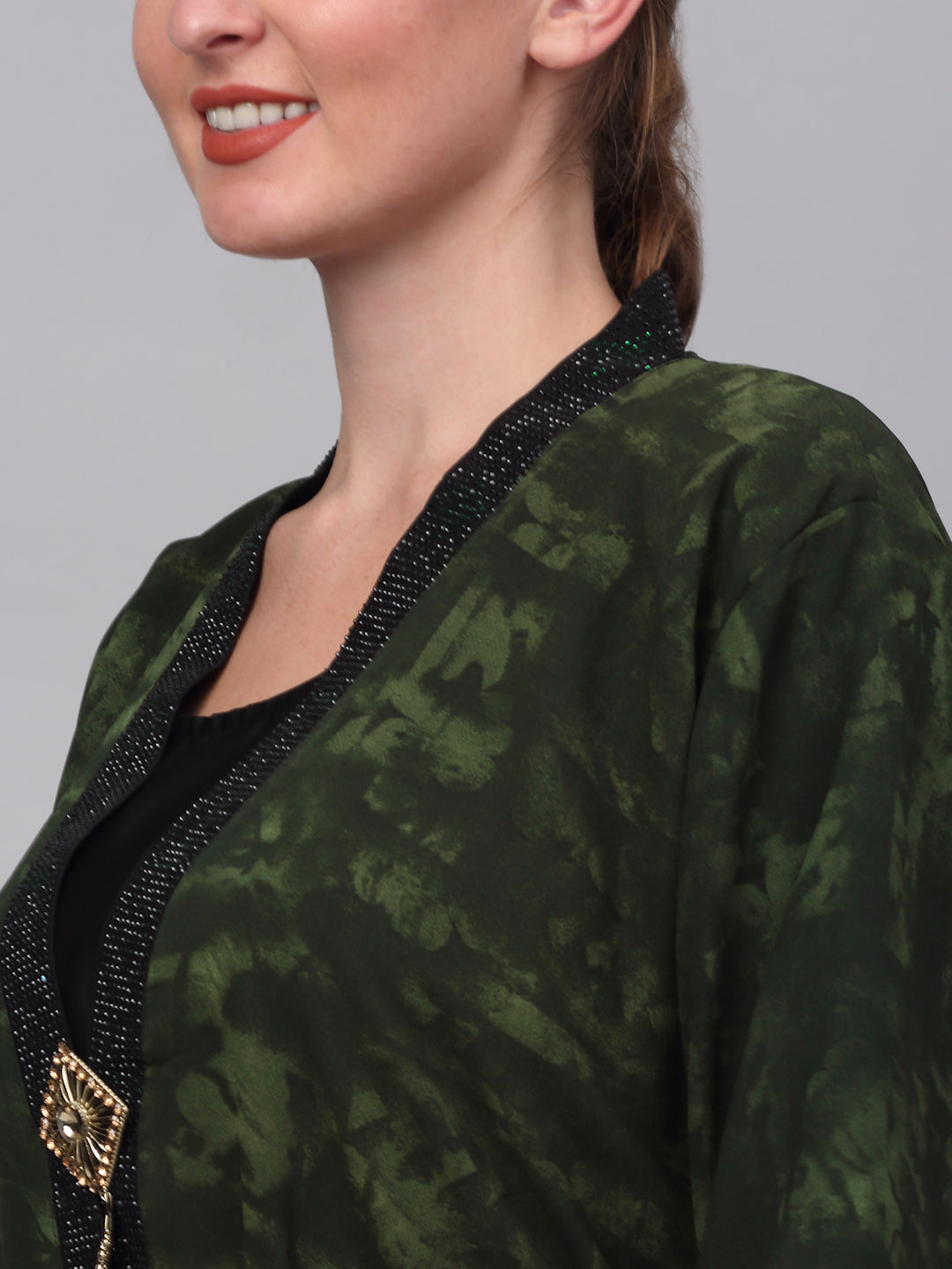 Klotthe Women Multicolor Embellished Burqa With Scarves