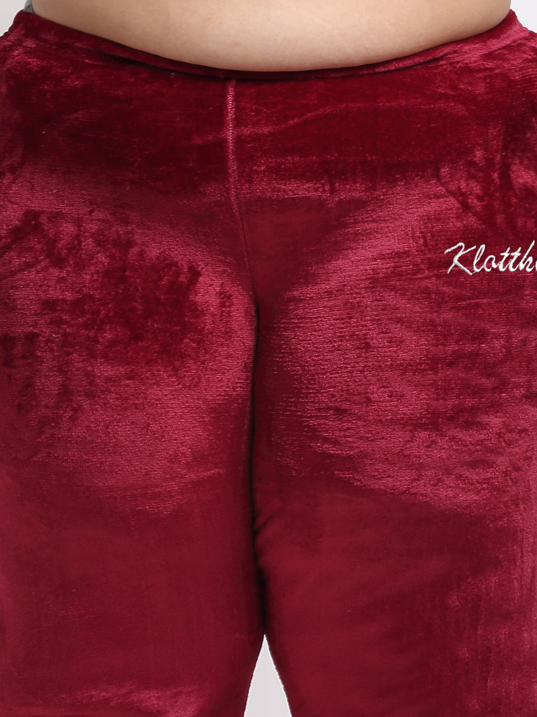 Klotthe Women Red Solid Wool Blend Hooded Night Suit