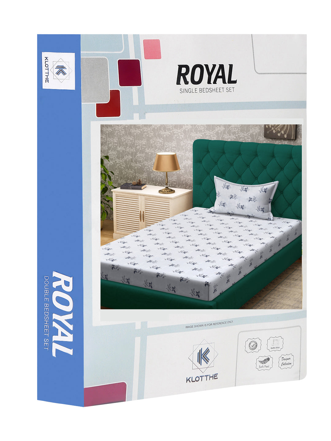 Klotthe White Floral 300 TC Cotton Blend Single Bedsheet Set in Book Fold Packing