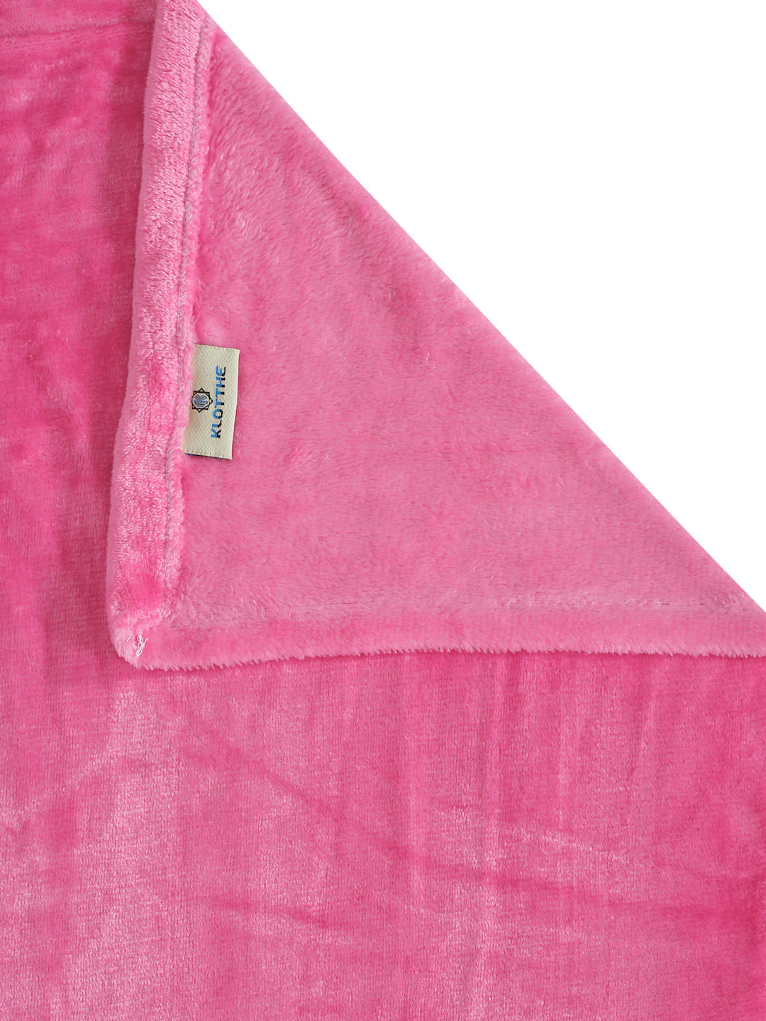Klotthe Light Pink Solid Woolen Mild Winter Double King Bedding Set