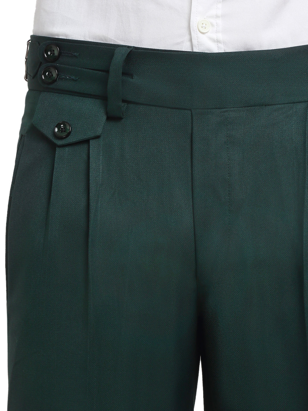 Italian Style Formal Gurkha Pant-BottleGreen