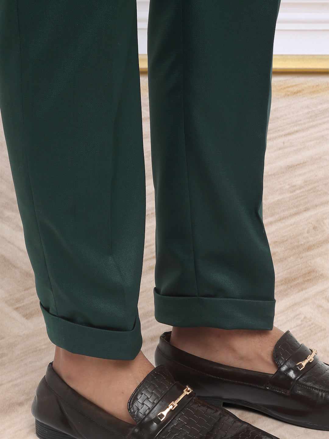 Italian Style Formal Gurkha Pant-BottleGreen