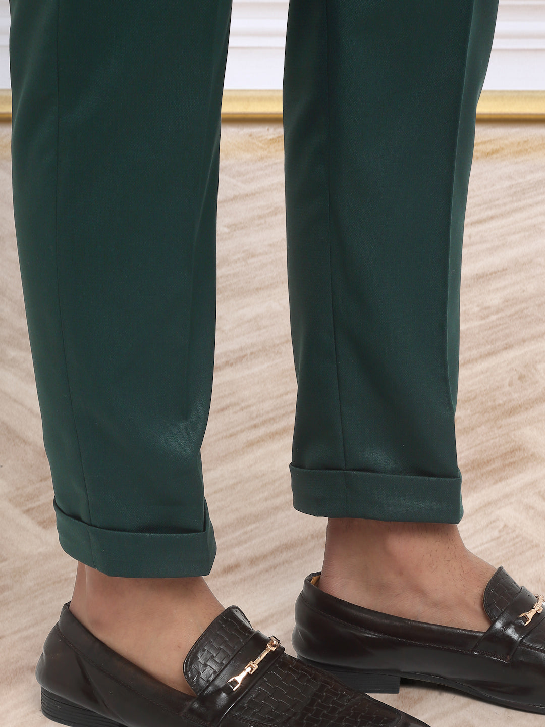 Italian Style Formal Gurkha Pant-BottleGreen