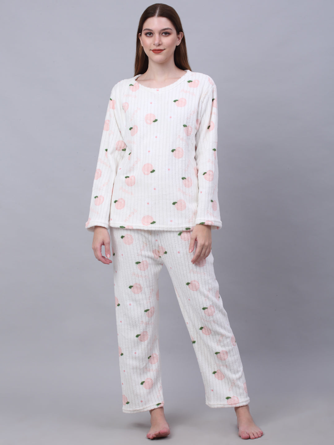 Woolen Fleece Winter Warm Night Suit for Women by KLOTTHE®