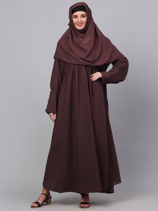 Klotthe Women Maroon Embellished Burqa With Scarves