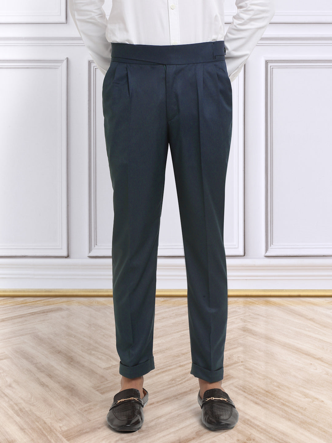 Italian Style Formal Gurkha Pant-NavyBlue