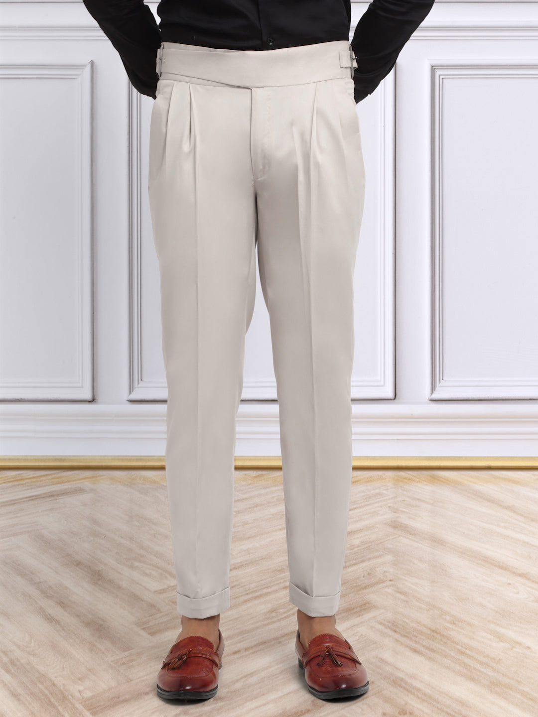 Italian Style Formal Gurkha Pant-Cream