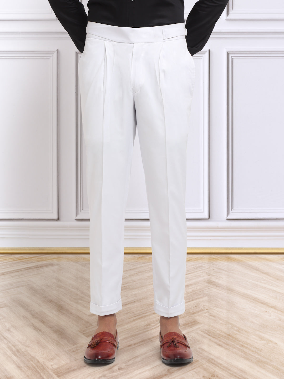 Italian Style Formal Gurkha Pant-White