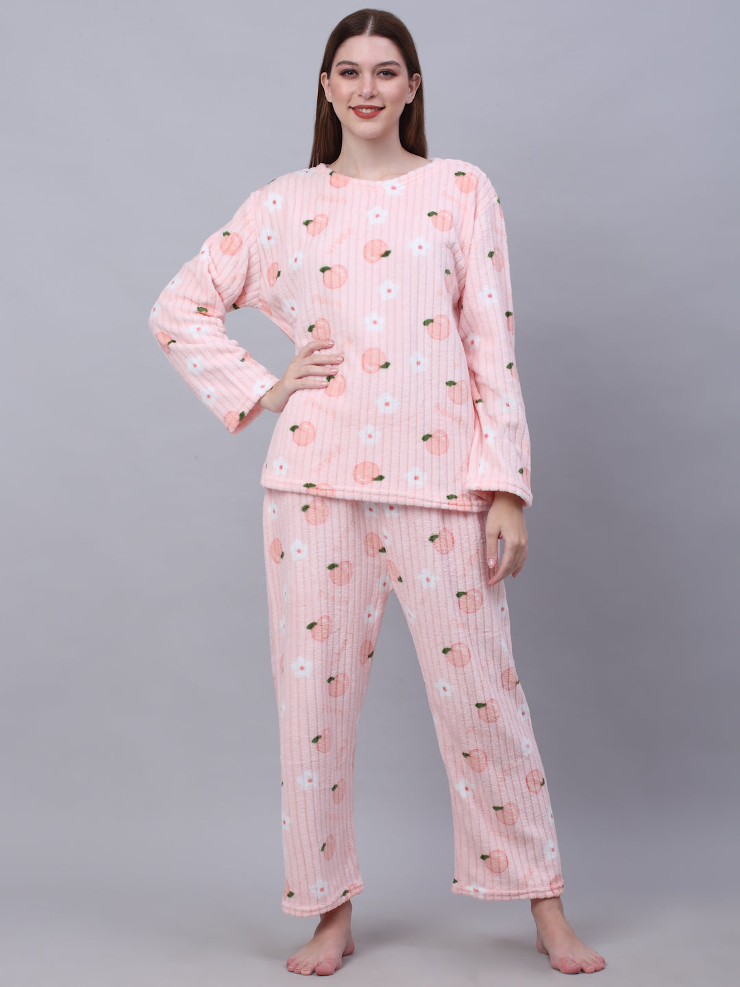 Woolen Fleece Winter Warm Night Suit for Women by KLOTTHE®