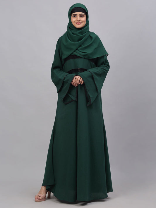 Klotthe Women Green Embellished Burqa With Scarves