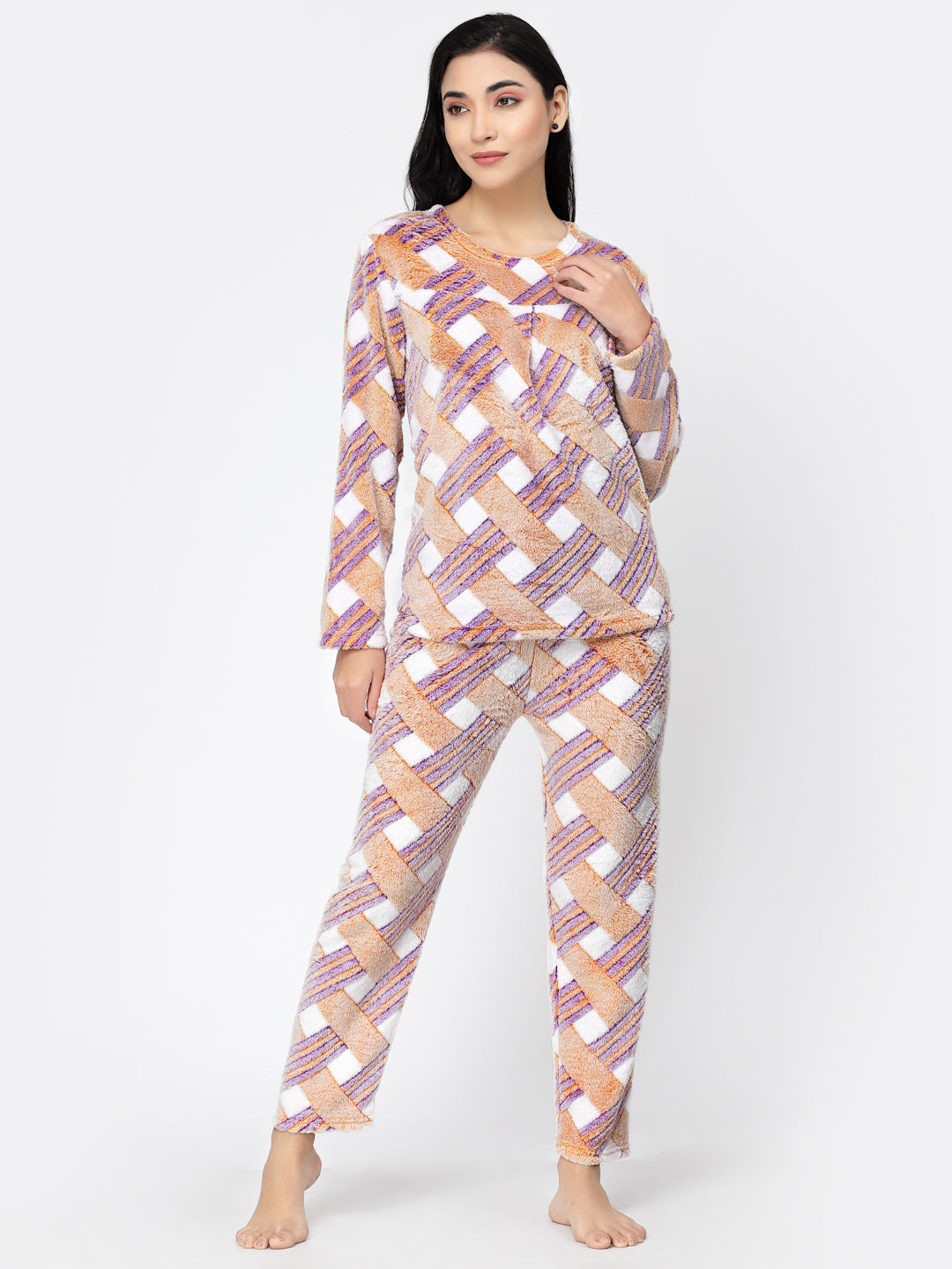 Klotthe Women MultiColor Printed Wool Blend Night Suit