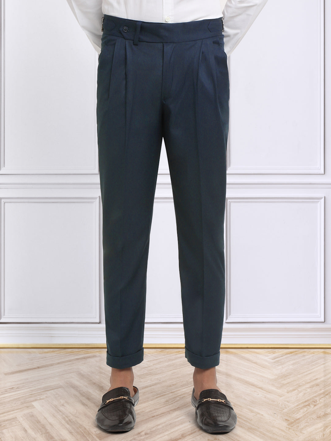 Italian Style Formal Gurkha Pant-NavyBlue