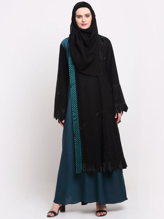 Klotthe Women Black Solid Burqa With Scarf