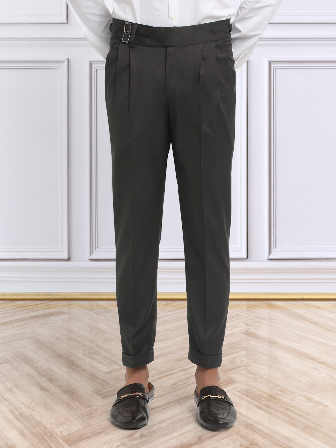 Italian Style Formal Gurkha Pant-DarkBrown