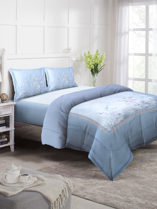 Klotthe Multicolor Floral Print Mild Winter Double King Bedding Set
