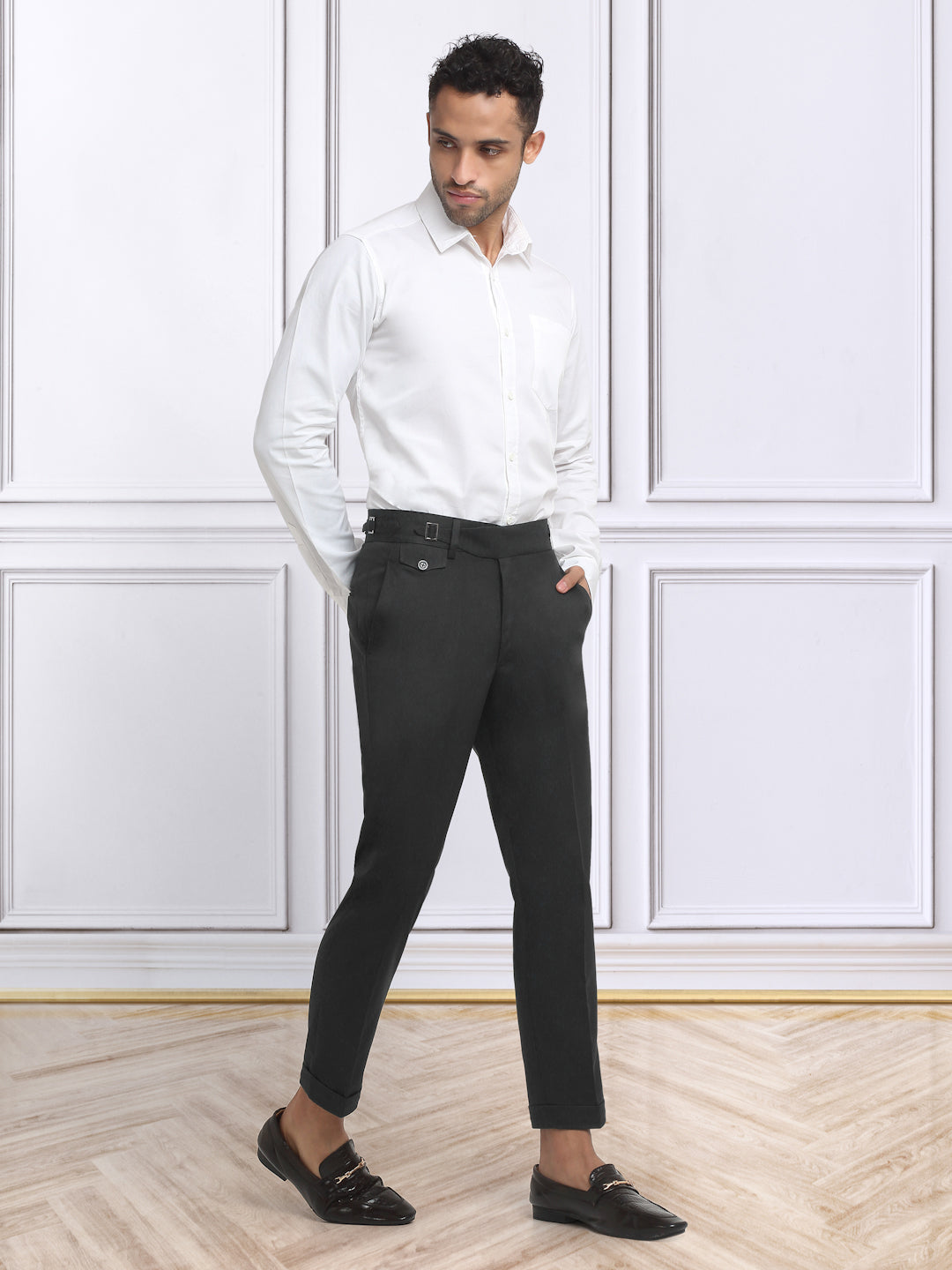 Italian Style Formal Gurkha Pant-Black
