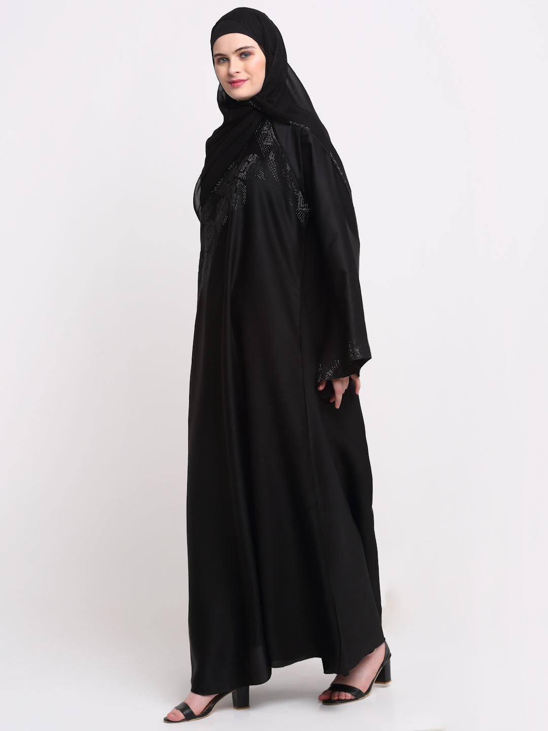 Klotthe Women Black Solid Burqa With Scarf