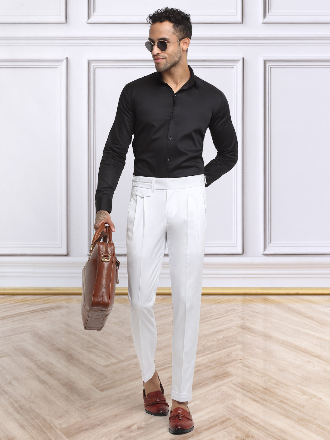 Italian Style Formal Gurkha Pant-White