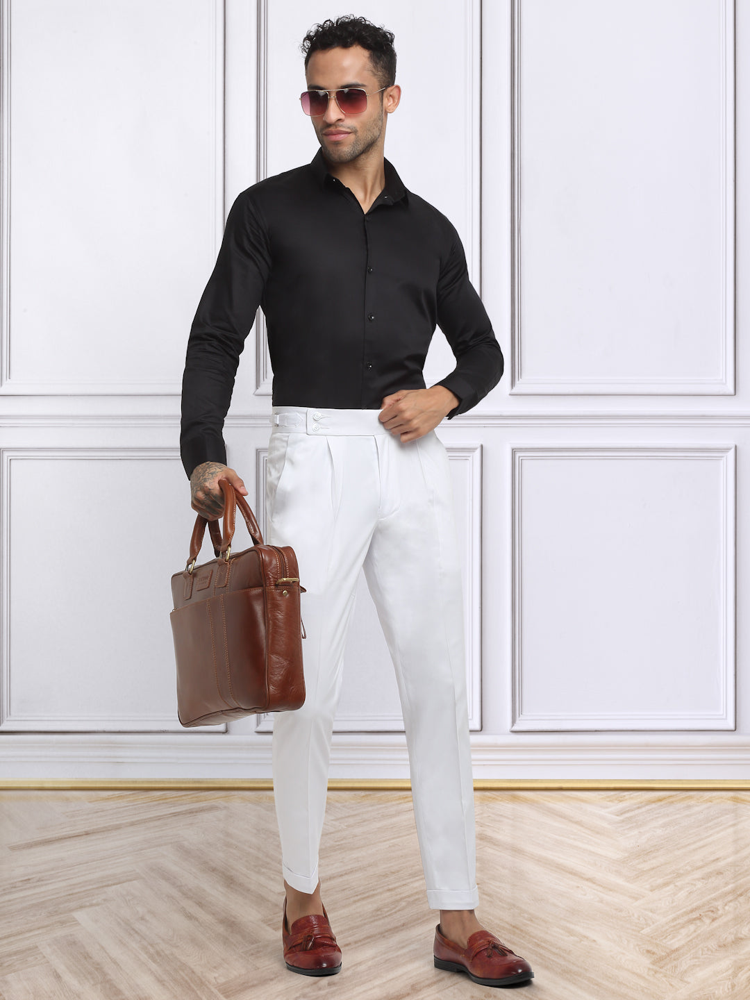 Italian Style Formal Gurkha Pant-White