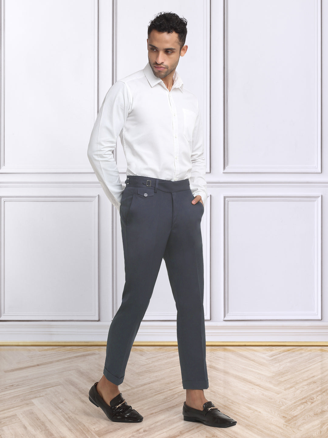 Italian Style Formal Gurkha Pant-LightBlue