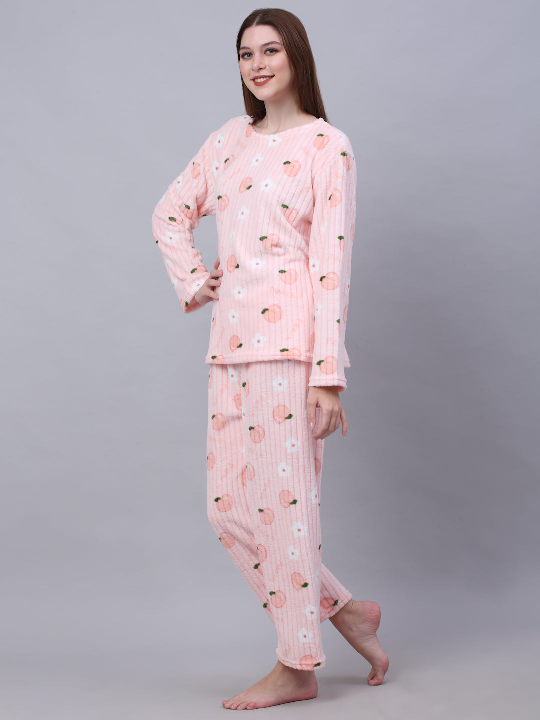 Woolen Fleece Winter Warm Night Suit for Women by KLOTTHE®